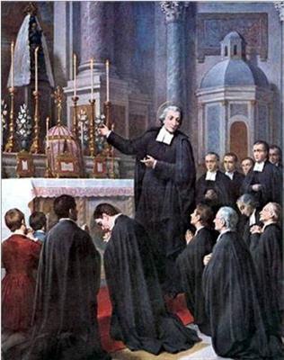 John Baptist de La Salle, with his "disciples," 1686<BR>painted in 1901 by Giovanni Gagliardi - Auction record, sale price, and art valuation. Compare with similar artists and explore comparable artworks.